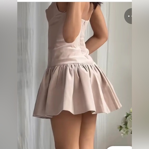 Zara Strapless Sweetheart Mini Dress in Nude Blush - Picture 3 of 7